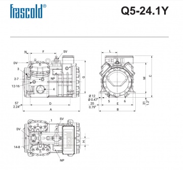 Compresor Frascold semiermetic Q5-24.1Y